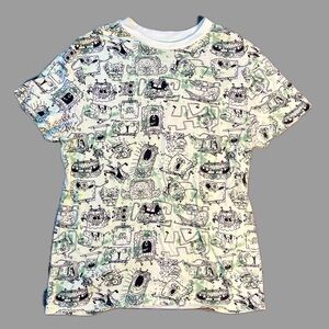 Spongebob Squarepants Tie Dye Allover Print T-Shirt Size Medium